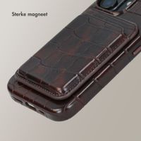 Selencia Croco Pashouder met MagSafe - Choco Brown