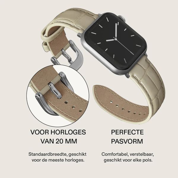 Burga Genuine Leather Band Apple Watch Series 1 - 11 / SE / Ultra (44/45/46/49 mm) - Buttermelt / Silver