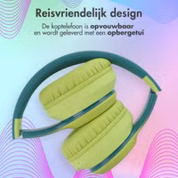 imoshion Draadloze Kinderkoptelefoon LED Light - Decibelbegrenzer - Met AUX kabel - Petrol Green / Lime