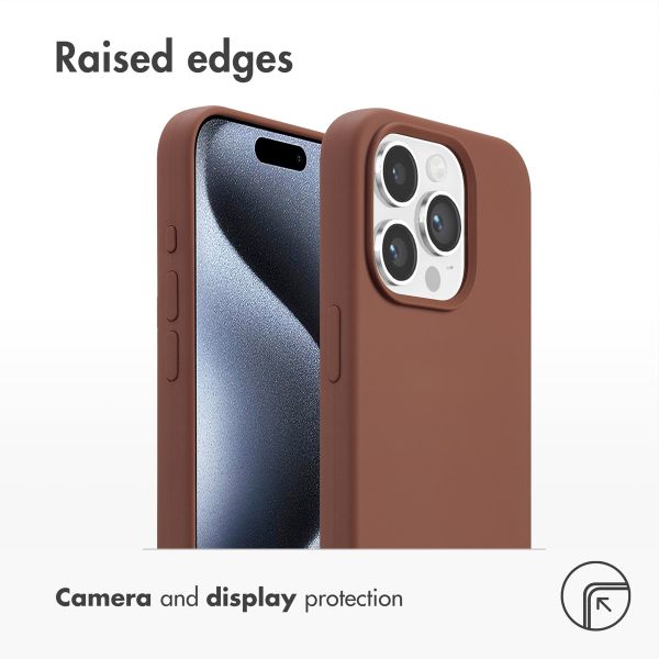 Accezz Liquid Silicone Back Cover with MagSafe Apple iPhone 15 Pro - New Tea Brown