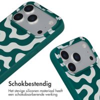 imoshion Siliconen design hoesje met koord Apple iPhone 17 Pro Max - Petrol Green Groovy