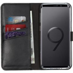 Selencia Echt Leren Bookcase Samsung Galaxy S9 - Zwart