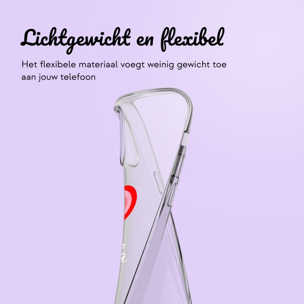 Gepersonaliseerd hoesje met hartje iPhone 12 (Pro) - Transparant