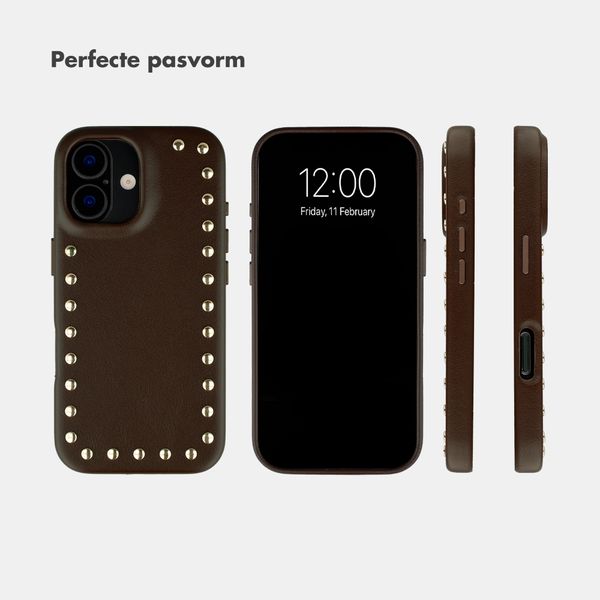 Selencia Studs Backcover met MagSafe Apple iPhone 17 - Cacao Crush