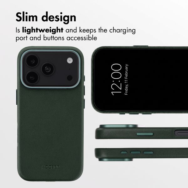 Accezz Leather Case with MagSafe Apple iPhone 18 Pro / 17 Pro - Cedar Green