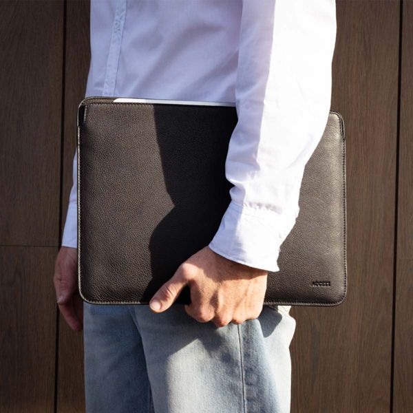 Accezz Leather Laptop hoes Apple MacBook 14 inch - Laptopsleeve - Zwart