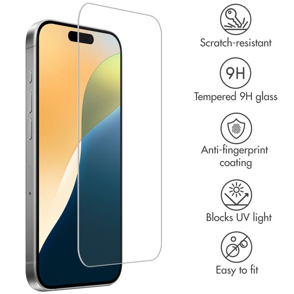 Accezz Tempered Glass Screen Protector 2-pack Apple iPhone 18 Pro / 17 Pro / 17 / 16 Pro