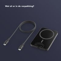Selencia Vivid MagSafe Powerbank 5.000 mAh - Draadloze Powerbank - MagSafe en Qi2 - Black / Chic Marble Black