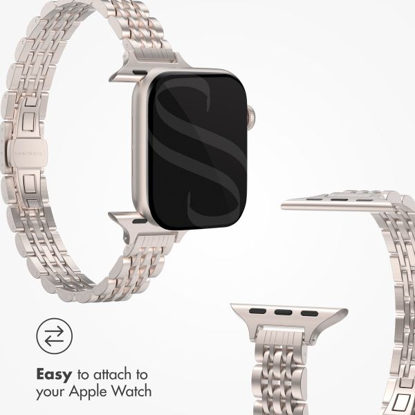 Selencia Slim Steel Jubilee Inspired Link Band Apple Watch | 38/40/41/42 mm - Starlight