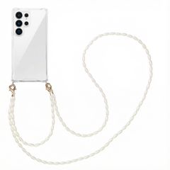 imoshion Backcover met koord + armband - Parels Samsung Galaxy S25 Ultra - Transparant