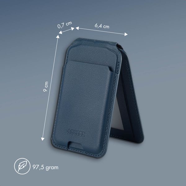 Accezz Leather Wallet with Stand - Compatible with MagSafe and Qi2 - Nightfall Blue