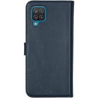 Selencia Echt Leren Bookcase Samsung Galaxy A12 - Blauw