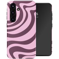 Selencia Vivid Backcover met MagSafe Samsung Galaxy S25 - Wavy Swirl Pink Plum