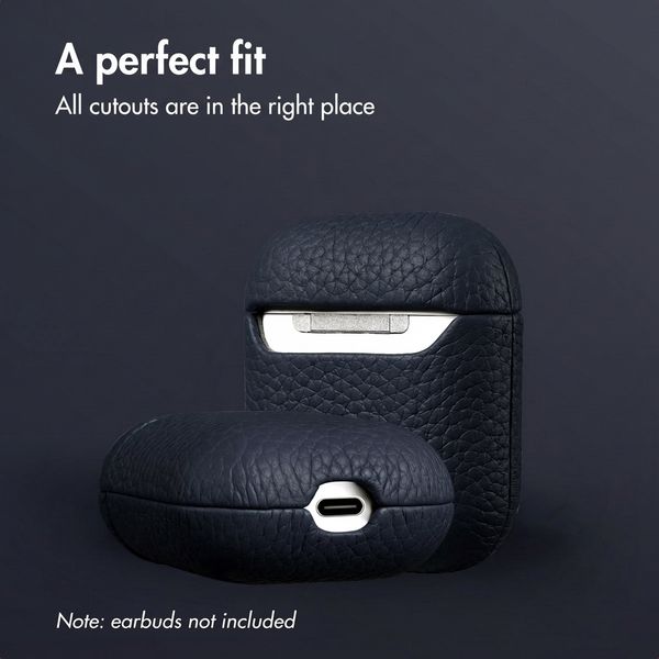 Accezz Genuine leather case  Apple AirPods 1 / 2 - Dark blue