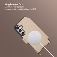 Selencia Riva Bookcase met MagSafe en Koord Samsung Galaxy S24 / S25 - Beige