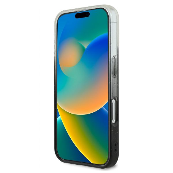 Guess MagSafe IML Glitter Gradient Case Apple iPhone 16 - Zwart