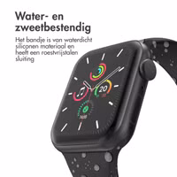 imoshion Siliconen⁺ bandje Apple Watch Series 1 t/m 11 / SE / Ultra (44/45/46/49 mm) - Maat M/L - Zwart