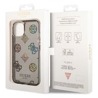 Guess Peony Glitter Backcover iPhone 14 - Zwart