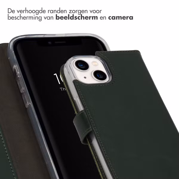 Selencia Echt Leren Bookcase Apple iPhone 14 - Groen