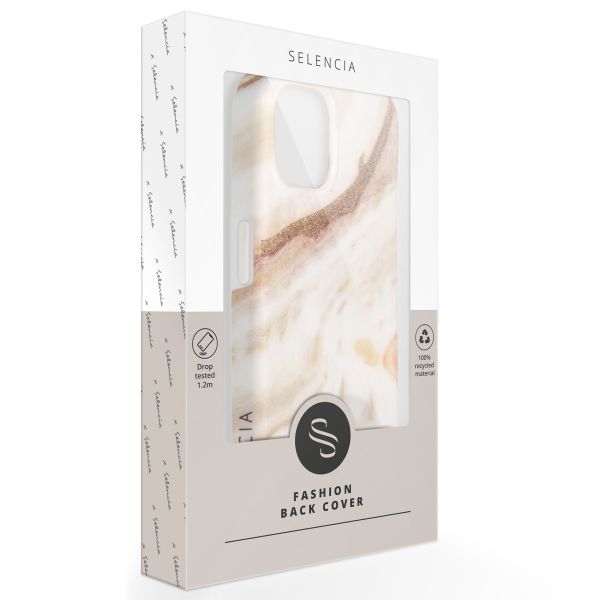 Selencia Aurora Fashion Backcover Apple iPhone 15 Pro Max - Powder White Marble