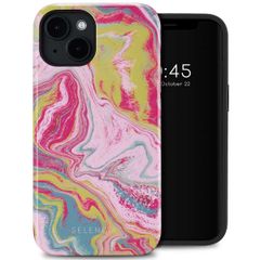 Selencia Vivid Backcover met MagSafe Apple iPhone 14 - Marble Pink