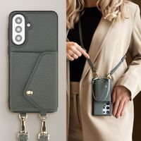 Selencia Sera Telefoonhoes met Koord en Envelop Pashouder Samsung Galaxy A57 (5G) - Sage Green