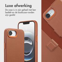 Accezz Leather Bookcase 2-in-1 met MagSafe Apple iPhone 16e - Sienna Brown