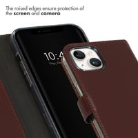 Selencia Genuine Leather Book Case Apple iPhone 15 - Brown