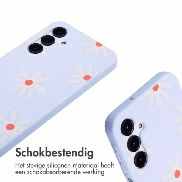 imoshion Siliconen design hoesje met koord Samsung Galaxy A16 - Lila Flower Distance