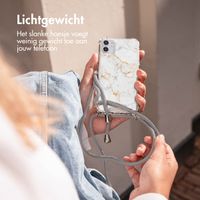 imoshion Design hoesje met koord iPhone 13 Pro Max - White Marble