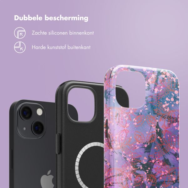 Selencia Vivid Backcover met MagSafe Apple iPhone 13 - Fresh Paint Flower Orange