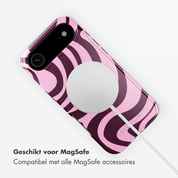 Selencia Vivid Backcover met MagSafe Apple iPhone Air - Wavy Swirl Pink Plum