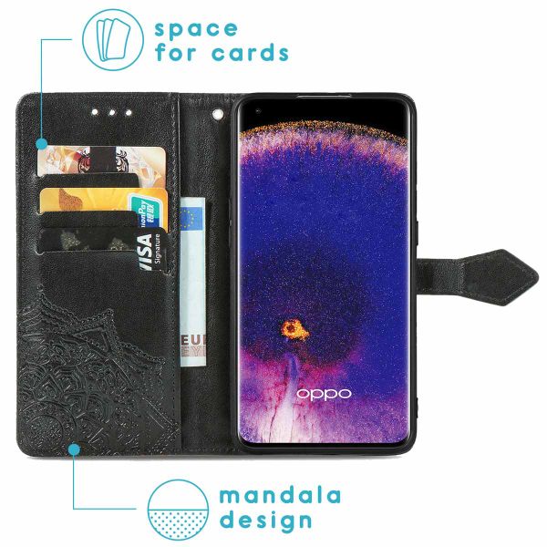 imoshion Mandala Bookcase Oppo Find X5 5G - Zwart