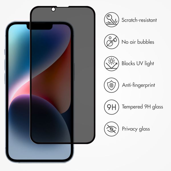 Accezz Tempered Glass Privacy Screen protector Apple iPhone 17e / 16e / 14 / 13 / 13 Pro