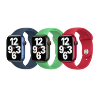 Apple 3 Pack Sport Band voor de Apple Watch | 38/40/41 mm - Maat S/M/L - Abyss Blue/ Bright Green/ (Product)RED