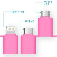 imoshion 3-in-1 smartphone ventilator Lightning, USB-C & Micro-USB - Roze