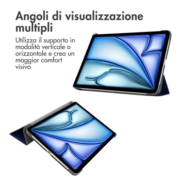 imoshion Trifold Bookcase Apple iPad Air 13 inch (2026) M4 / (2025) M3 / (2024) M2 - Donkerblauw