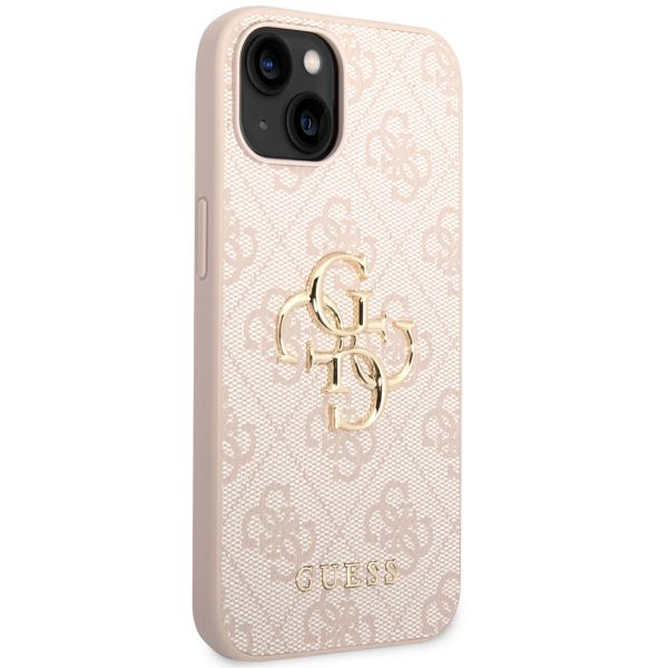 Guess 4G Metal Logo Backcover iPhone 15 - Roze