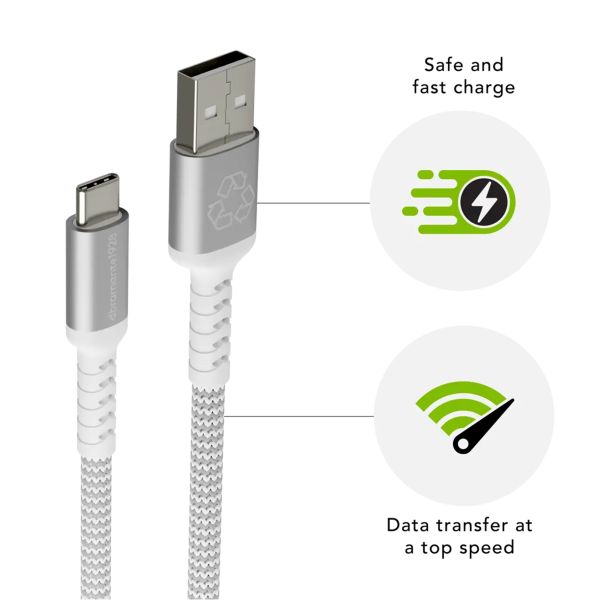 dbramante1928 re-charge - Braided oplaadkabel - USB-A naar Lightning - 2,5 meter - Wit