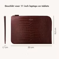 Selencia Croco Laptophoes 11 inch - Laptopsleeve - Burgundy