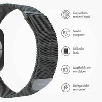 imoshion Milanees magnetisch bandje Apple Watch Series 1 - 11 / SE / Ultra (44/45/46/49 mm) - Maat M - Space Grey