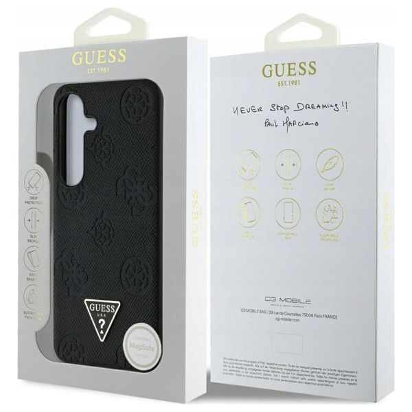 Guess 4G Logo Triangle Strass Backcover Samsung Galaxy S25 - Zwart