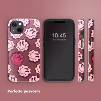 Selencia Vivid Backcover met MagSafe Apple iPhone 13 - Wavy Smiley Pink