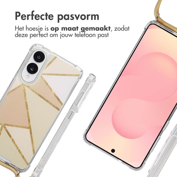 imoshion Design hoesje met koord Samsung Galaxy S25 Edge - Beige Graphic