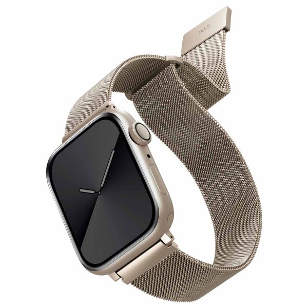 Uniq Dante Mesh Milanese stalen bandje Apple Watch Series 1 t/m 9 / SE (38/40/41 mm) | Series 10 / 11 (42 mm) - Starlight
