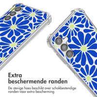 imoshion Design hoesje met koord Samsung Galaxy A14 (5G/4G) - Cobalt Blue Flowers Connect