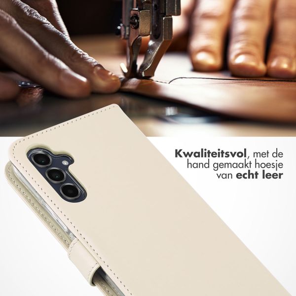Selencia Echt Leren Bookcase Samsung Galaxy A34 (5G) - Greige