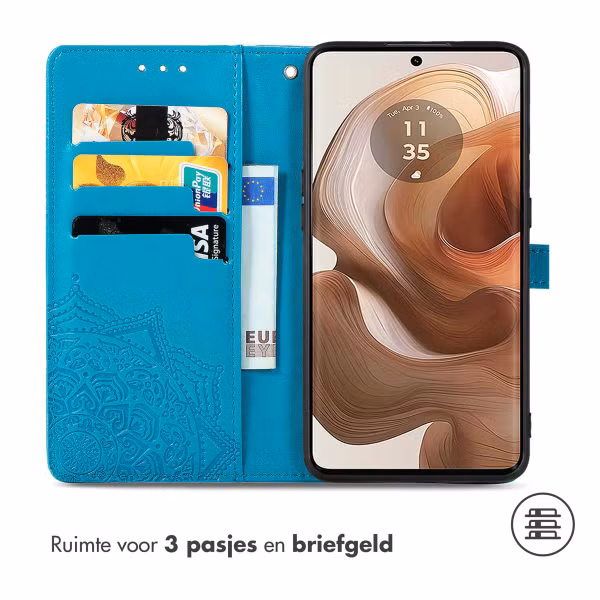 imoshion Mandala Bookcase Motorola Edge 50 Ultra - Turquoise