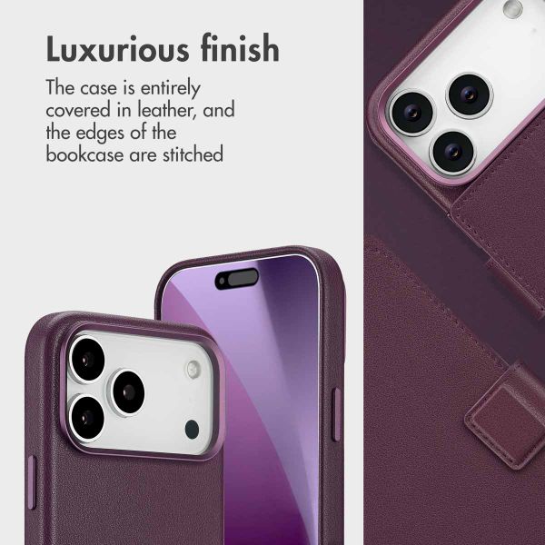 Accezz 2-in-1 Leather Bookcase with MagSafe Apple iPhone 17 Pro Max - Heath Purple
