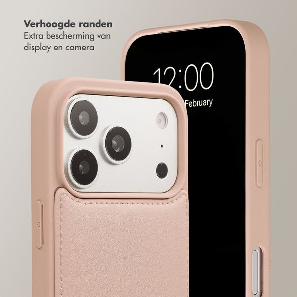 Selencia Nova Telefoonhoes met Koord en Pashouder Apple iPhone 17 Pro - Dusty Rose